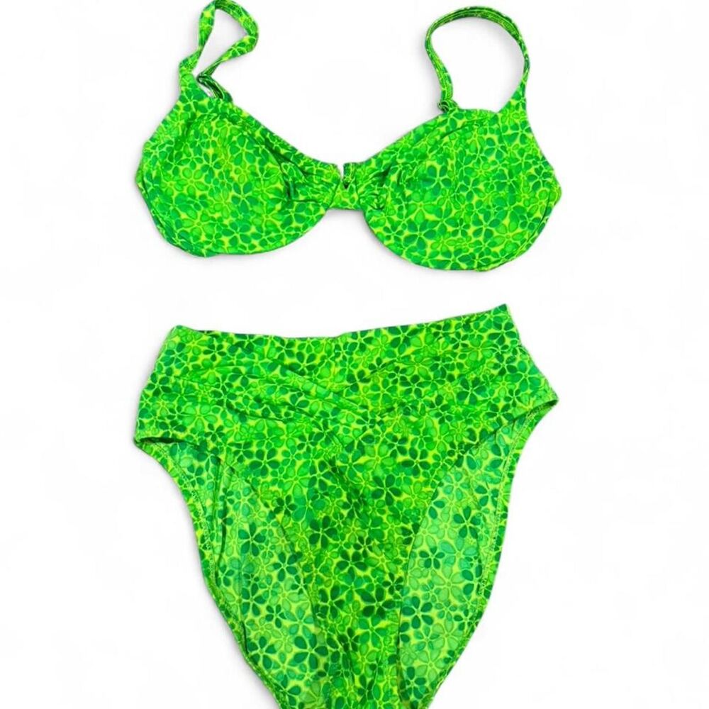 California Waves Green Floral Bikini
